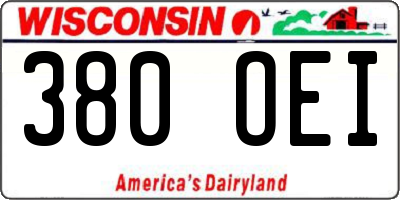 WI license plate 380OEI