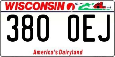 WI license plate 380OEJ