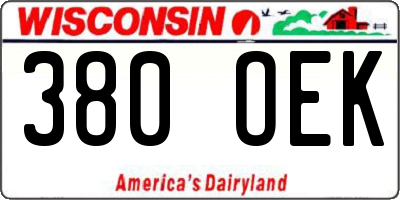 WI license plate 380OEK
