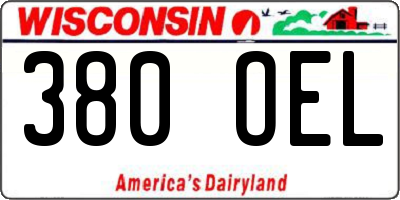 WI license plate 380OEL
