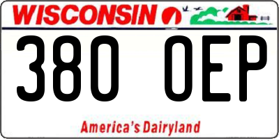 WI license plate 380OEP