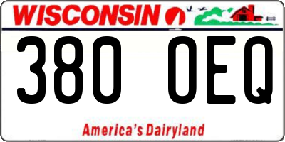 WI license plate 380OEQ