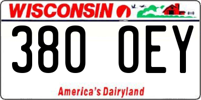 WI license plate 380OEY