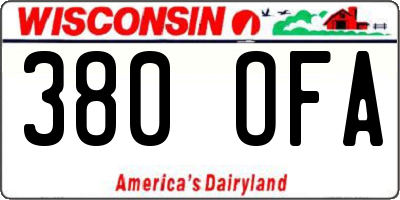 WI license plate 380OFA