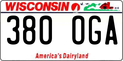 WI license plate 380OGA