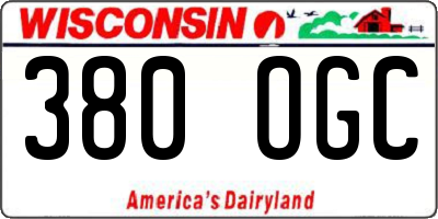 WI license plate 380OGC