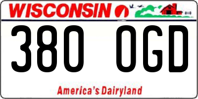 WI license plate 380OGD
