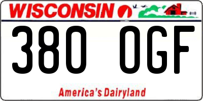 WI license plate 380OGF