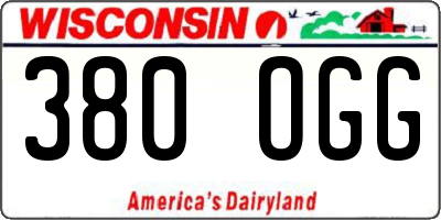 WI license plate 380OGG