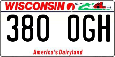 WI license plate 380OGH