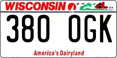 WI license plate 380OGK