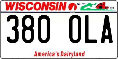 WI license plate 380OLA