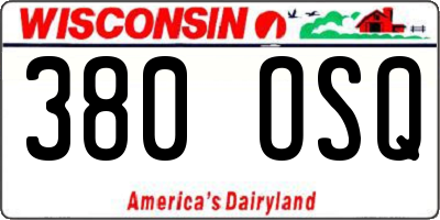 WI license plate 380OSQ