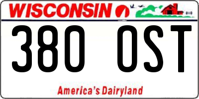 WI license plate 380OST