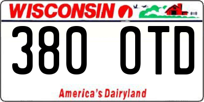 WI license plate 380OTD