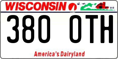 WI license plate 380OTH