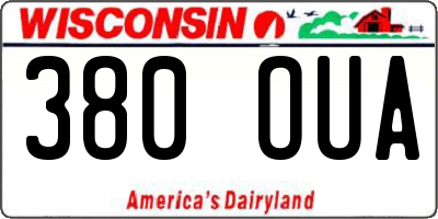 WI license plate 380OUA