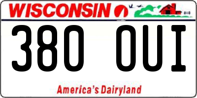 WI license plate 380OUI