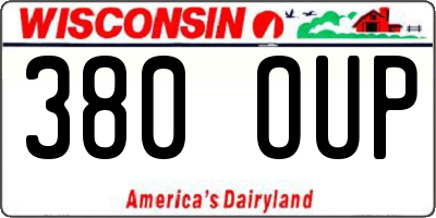WI license plate 380OUP