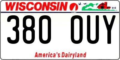 WI license plate 380OUY