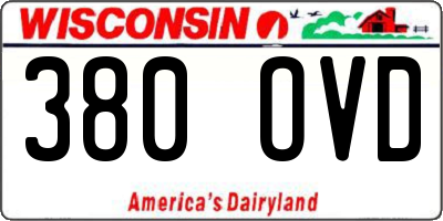 WI license plate 380OVD