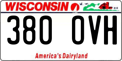 WI license plate 380OVH