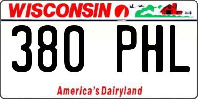 WI license plate 380PHL