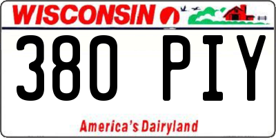 WI license plate 380PIY