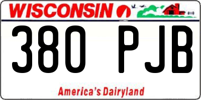 WI license plate 380PJB