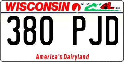 WI license plate 380PJD