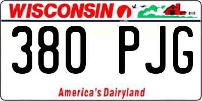 WI license plate 380PJG