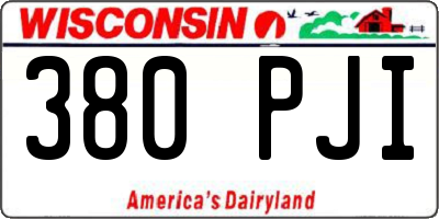 WI license plate 380PJI