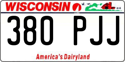 WI license plate 380PJJ