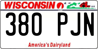 WI license plate 380PJN