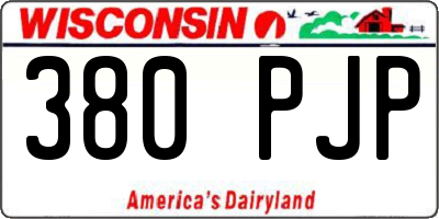 WI license plate 380PJP