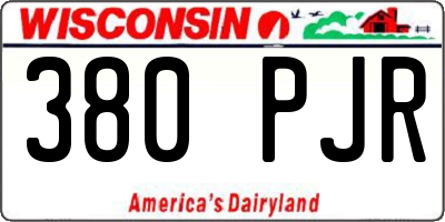 WI license plate 380PJR