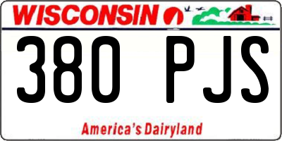 WI license plate 380PJS