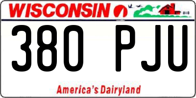 WI license plate 380PJU