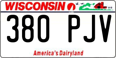 WI license plate 380PJV