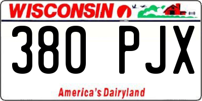WI license plate 380PJX