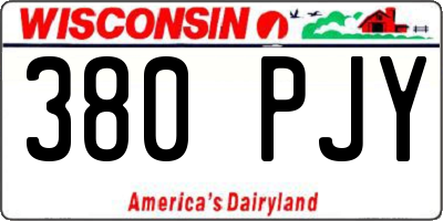 WI license plate 380PJY