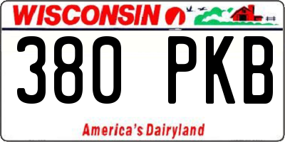 WI license plate 380PKB