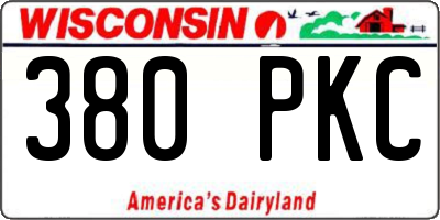 WI license plate 380PKC