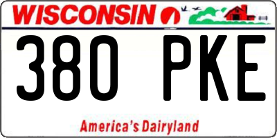 WI license plate 380PKE
