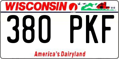 WI license plate 380PKF