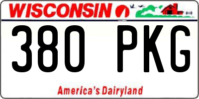 WI license plate 380PKG