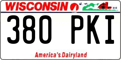 WI license plate 380PKI