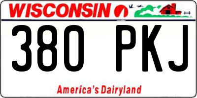 WI license plate 380PKJ