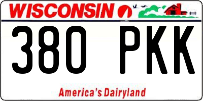 WI license plate 380PKK