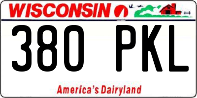 WI license plate 380PKL